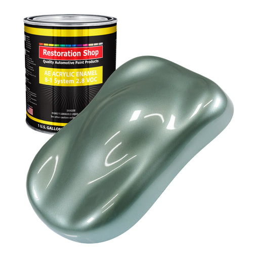 Slate Green Metallic Acrylic Enamel Auto Paint - Gallon Paint Color Only - Professional Single Stage Automotive Car Truck Equipment Coating, 2.8 VOC