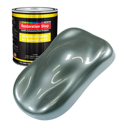 Steel Gray Metallic Acrylic Enamel Auto Paint - Gallon Paint Color Only - Professional Single Stage Automotive Car Truck Equipment Coating, 2.8 VOC