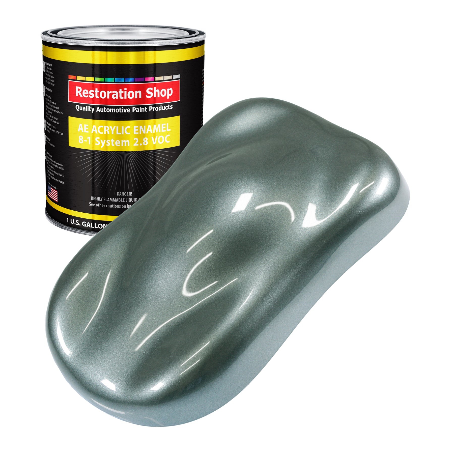 Restoration Shop Steel Gray Metallic Acrylic Enamel Auto Paint - Gallon Paint Color Only - Single Stage High Gloss, Silver