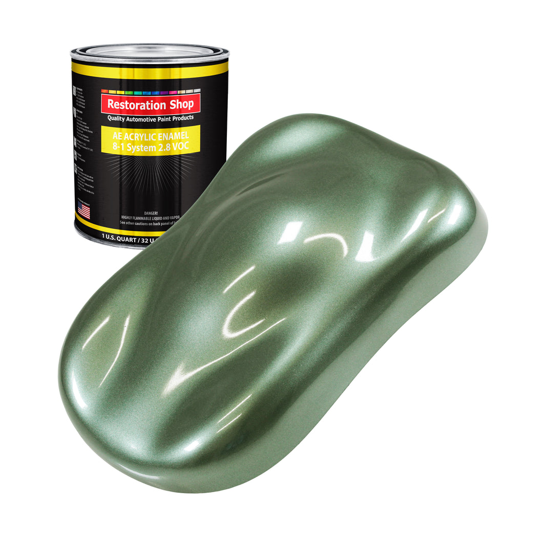Fern Green Metallic Acrylic Enamel Auto Paint - Quart Paint Color Only - Professional Single Stage Automotive Car Truck Equipment Coating, 2.8 VOC