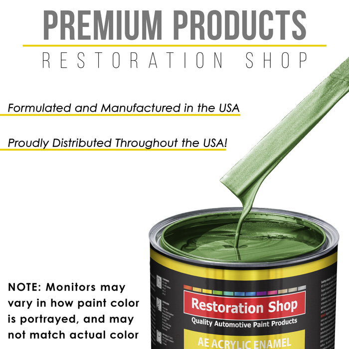 Medium Green Metallic Acrylic Enamel Auto Paint - Gallon Paint Color Only - Professional Single Stage Automotive Car Truck Equipment Coating, 2.8 VOC
