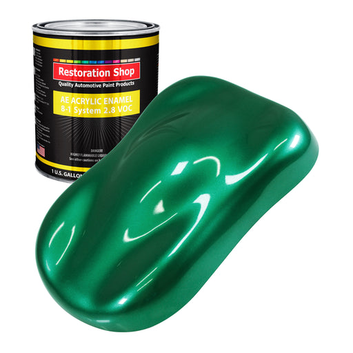 Rally Green Metallic Acrylic Enamel Auto Paint - Gallon Paint Color Only - Professional Single Stage Automotive Car Truck Equipment Coating, 2.8 VOC