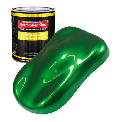 Gasser Green Metallic Acrylic Enamel Auto Paint - Gallon Paint Color Only - Professional Single Stage Automotive Car Truck Equipment Coating, 2.8 VOC