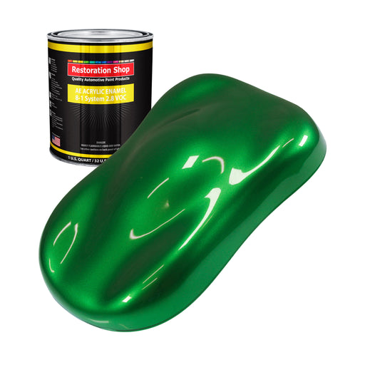 Gasser Green Metallic Acrylic Enamel Auto Paint - Quart Paint Color Only - Professional Single Stage Automotive Car Truck Equipment Coating, 2.8 VOC