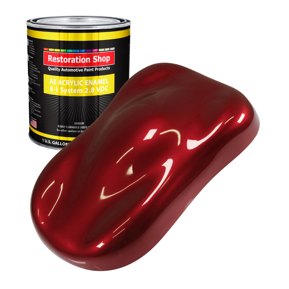 Fire Red Pearl Acrylic Enamel Auto Paint - Gallon Paint Color Only - Professional Single Stage Gloss Automotive Car Truck Equipment Coating, 2.8 VOC