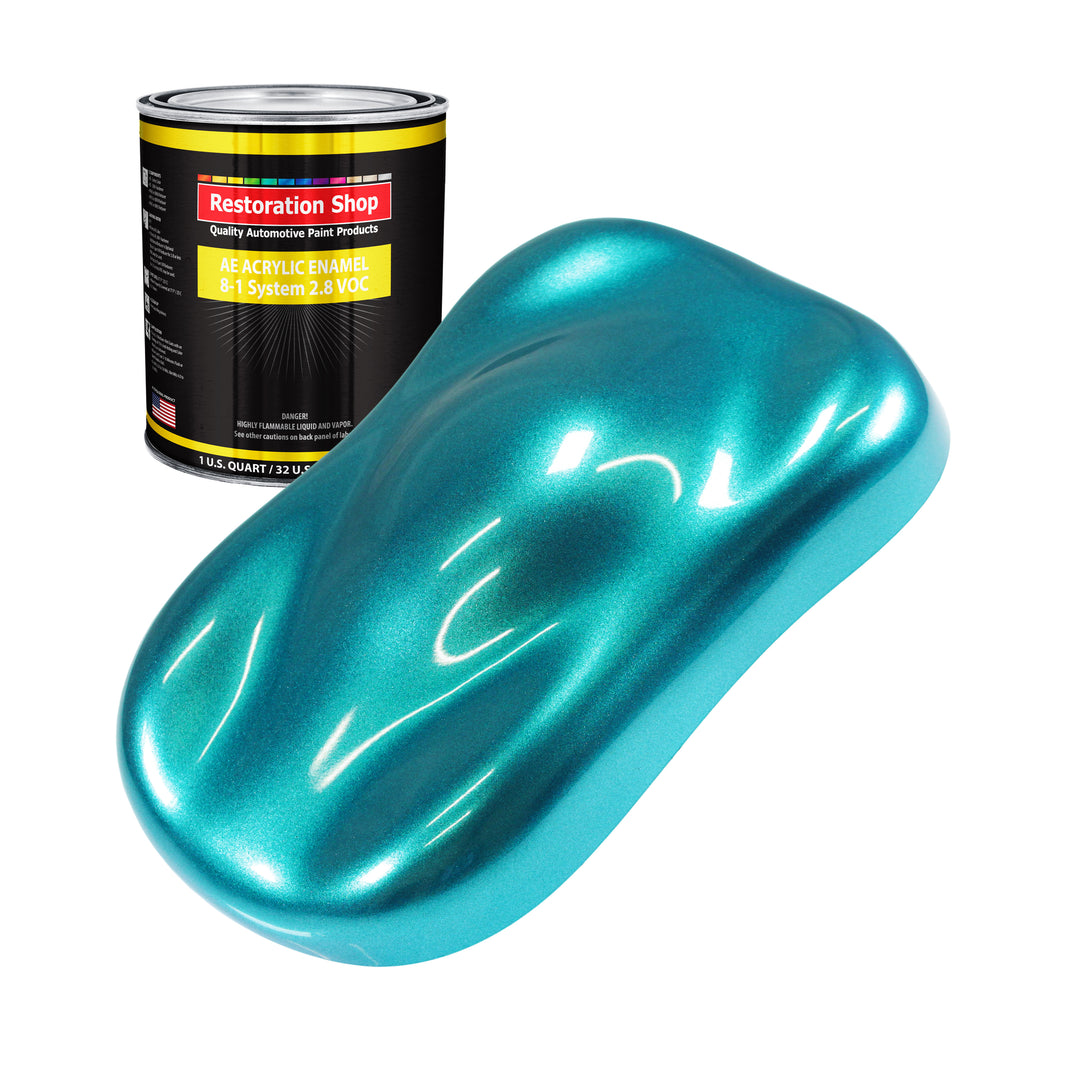 Aquamarine Firemist Acrylic Enamel Auto Paint - Quart Paint Color Only - Professional Single Stage Automotive Car Truck Equipment Coating, 2.8 VOC