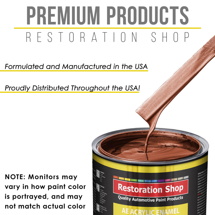 Saddle Brown Firemist Acrylic Enamel Auto Paint - Complete Quart Paint Kit - Professional Single Stage Automotive Car Coating, 8:1 Mix Ratio 2.8 VOC