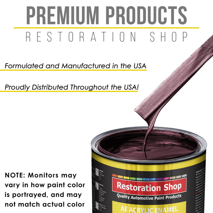 Milano Maroon Firemist Acrylic Enamel Auto Paint - Complete Gallon Paint Kit - Professional Single Stage Automotive Car Coating, 8:1 Mix Ratio 2.8 VOC