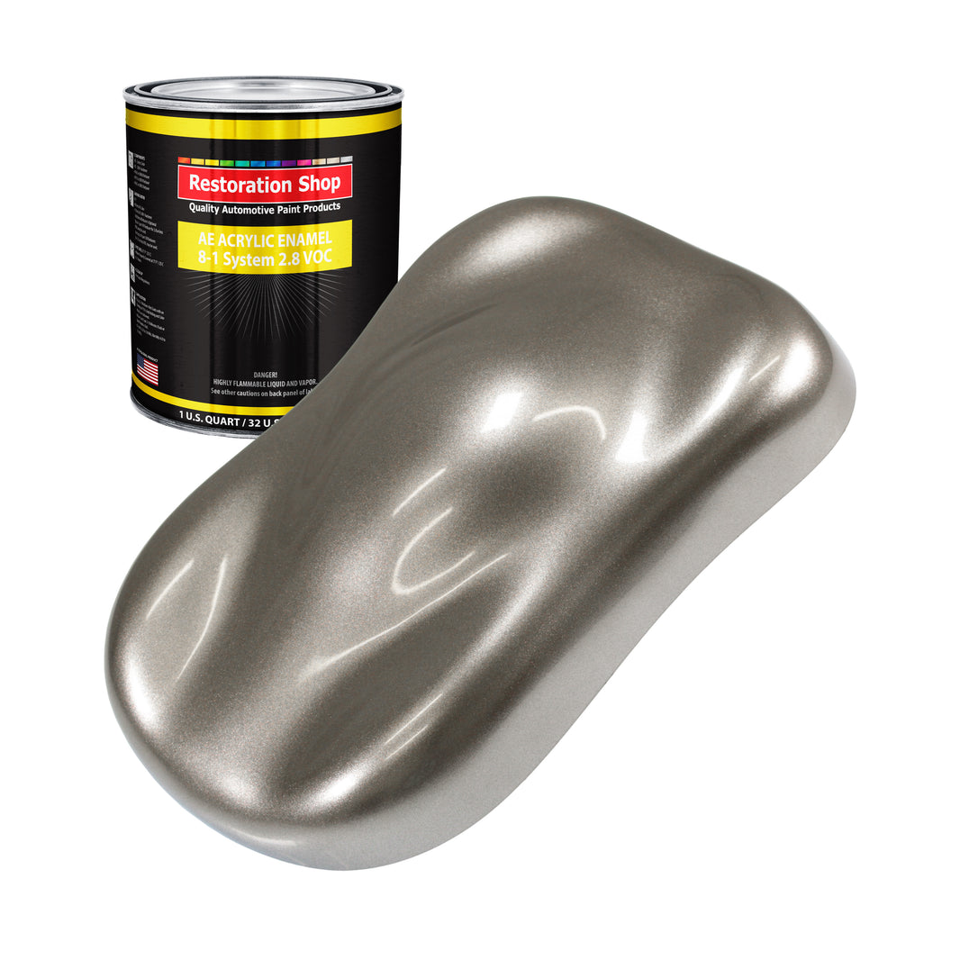 Firemist Pewter Silver Acrylic Enamel Auto Paint - Quart Paint Color Only - Professional Single Stage Automotive Car Truck Equipment Coating, 2.8 VOC