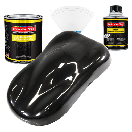 Black Diamond Firemist Acrylic Enamel Auto Paint - Complete Quart Paint Kit - Professional Single Stage Automotive Car Coating, 8:1 Mix Ratio 2.8 VOC