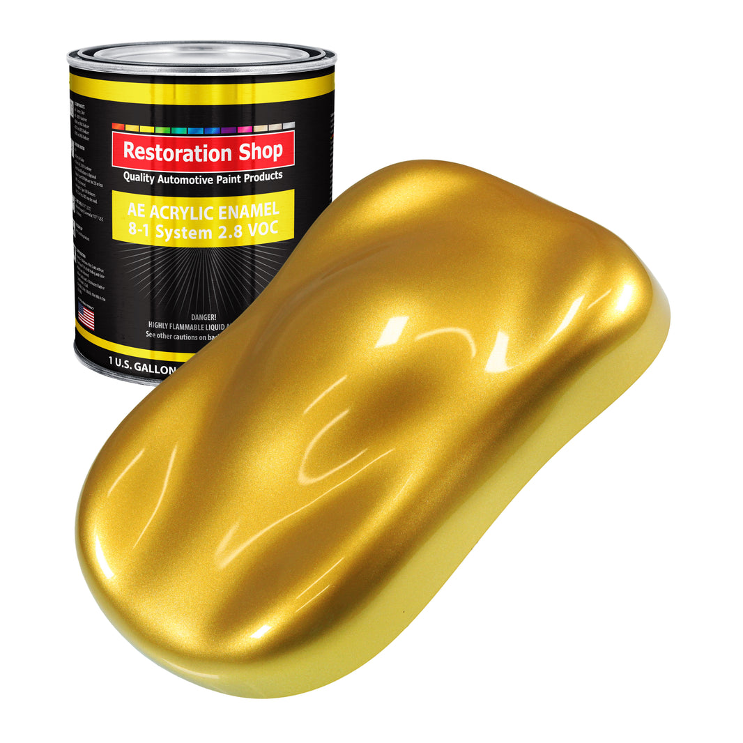 Saturn Gold Firemist Acrylic Enamel Auto Paint - Gallon Paint Color Only - Professional Single Stage Automotive Car Truck Equipment Coating, 2.8 VOC