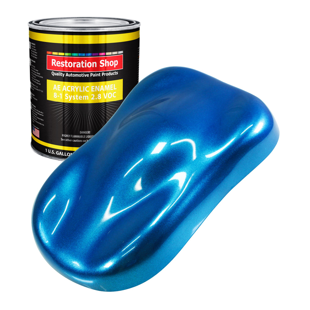True Blue Firemist Acrylic Enamel Auto Paint - Gallon Paint Color Only - Professional Single Stage Automotive Car Truck Equipment Coating, 2.8 VOC