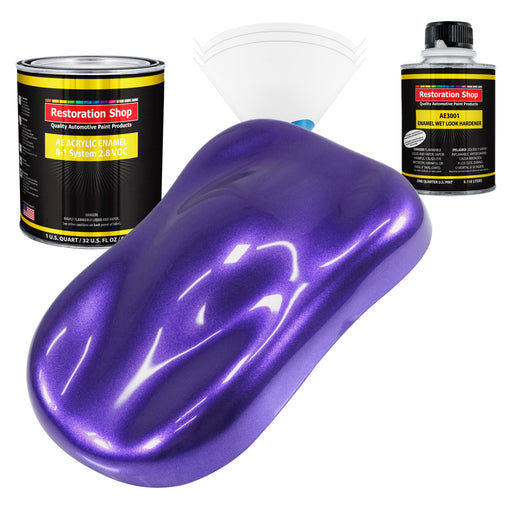 Firemist Purple Acrylic Enamel Auto Paint - Complete Quart Paint Kit - Professional Single Stage Automotive Car Truck Coating, 8:1 Mix Ratio 2.8 VOC