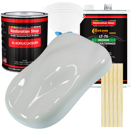 Classic White - Acrylic Lacquer Auto Paint - Complete Gallon Paint Kit with Medium Thinner - Professional Automotive Car Truck Guitar Refinish Coating