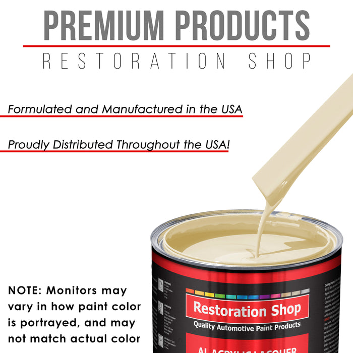Wimbledon White - Acrylic Lacquer Auto Paint - Complete Gallon Paint Kit with Slow Dry Thinner - Professional Automotive Car Truck Refinish Coating