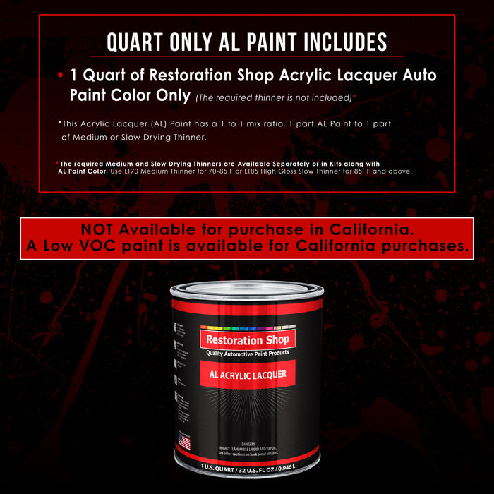 Grand Prix White - Acrylic Lacquer Auto Paint - Quart Paint Color Only - Professional Gloss Automotive, Car, Truck, Guitar, Furniture Refinish Coating