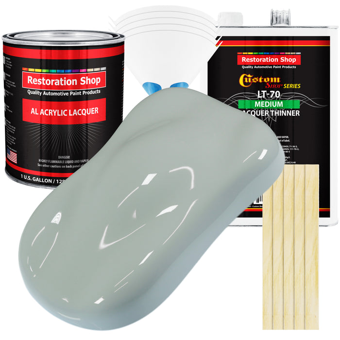 Fleet White - Acrylic Lacquer Auto Paint - Complete Gallon Paint Kit with Medium Thinner - Professional Automotive Car Truck Guitar Refinish Coating