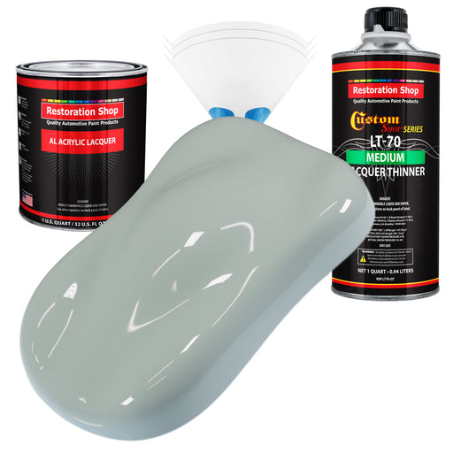 Fleet White - Acrylic Lacquer Auto Paint - Complete Quart Paint Kit with Medium Thinner - Professional Automotive Car Truck Guitar Refinish Coating