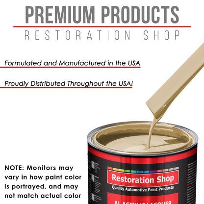 Ivory - Acrylic Lacquer Auto Paint - Complete Gallon Paint Kit with Slow Dry Thinner - Professional Gloss Automotive Car Truck Guitar Refinish Coating
