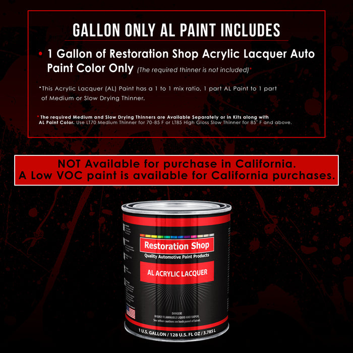 Mesa Gray - Acrylic Lacquer Auto Paint - Gallon Paint Color Only - Professional Gloss Automotive, Car, Truck, Guitar & Furniture Refinish Coating