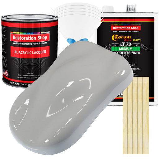 Mesa Gray - Acrylic Lacquer Auto Paint - Complete Gallon Paint Kit with Medium Thinner - Professional Automotive Car Truck Guitar Refinish Coating