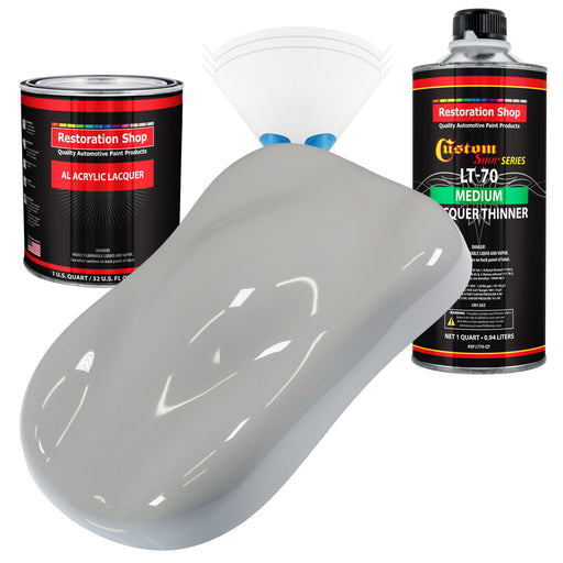 Mesa Gray - Acrylic Lacquer Auto Paint - Complete Quart Paint Kit with Medium Thinner - Professional Automotive Car Truck Guitar Refinish Coating