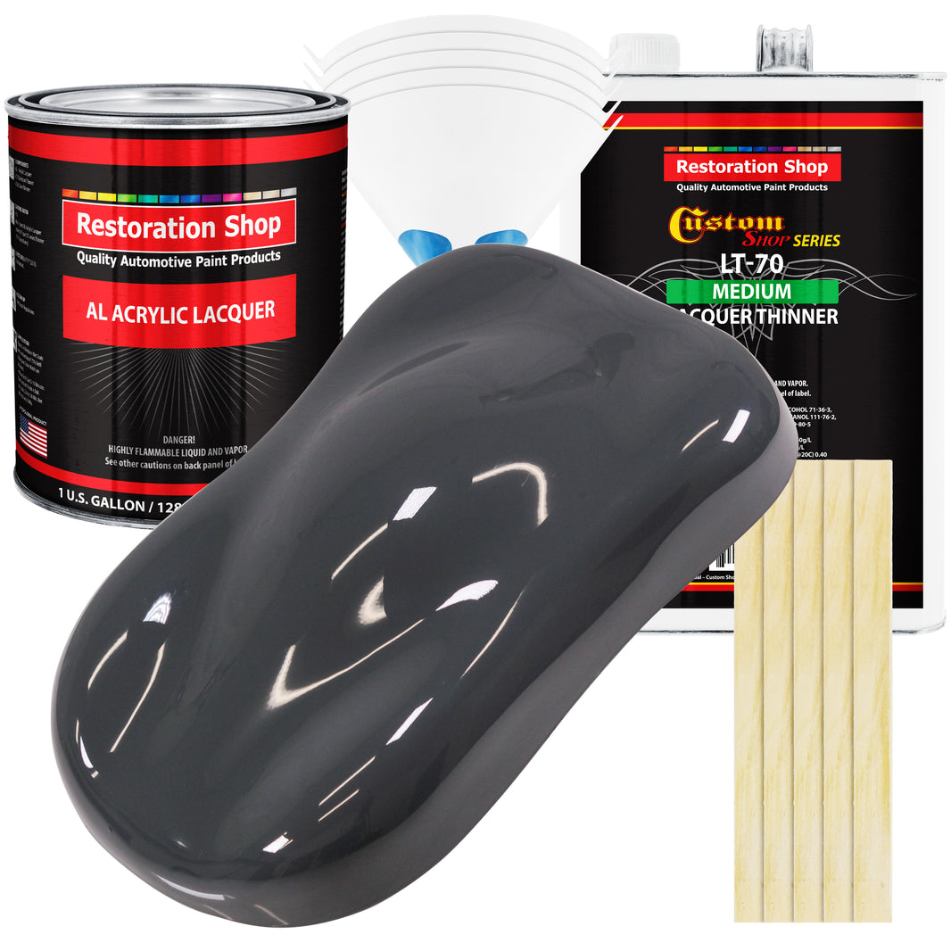 Machinery Gray - Acrylic Lacquer Auto Paint - Complete Gallon Paint Kit with Medium Thinner - Professional Automotive Car Truck Refinish Coating