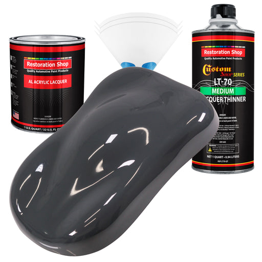 Machinery Gray - Acrylic Lacquer Auto Paint - Complete Quart Paint Kit with Medium Thinner - Professional Automotive Car Truck Guitar Refinish Coating