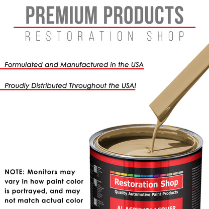 Shoreline Beige - Acrylic Lacquer Auto Paint - Complete Gallon Paint Kit with Medium Thinner - Professional Automotive Car Truck Refinish Coating