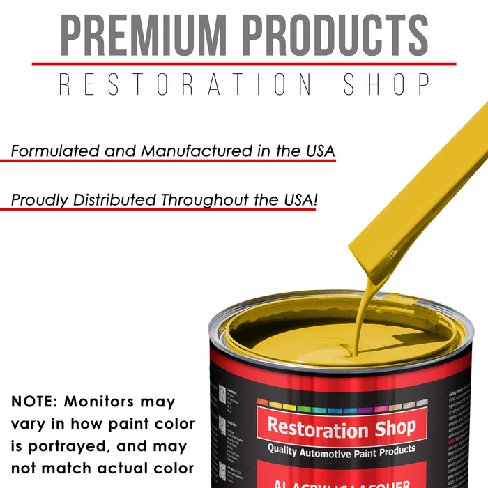 Daytona Yellow - Acrylic Lacquer Auto Paint - Complete Quart Paint Kit with Medium Thinner - Professional Automotive Car Truck Guitar Refinish Coating