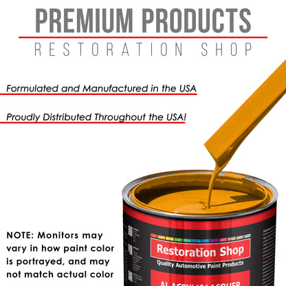 School Bus Yellow - Acrylic Lacquer Auto Paint - Complete Gallon Paint Kit with Slow Dry Thinner - Professional Automotive Car Truck Refinish Coating