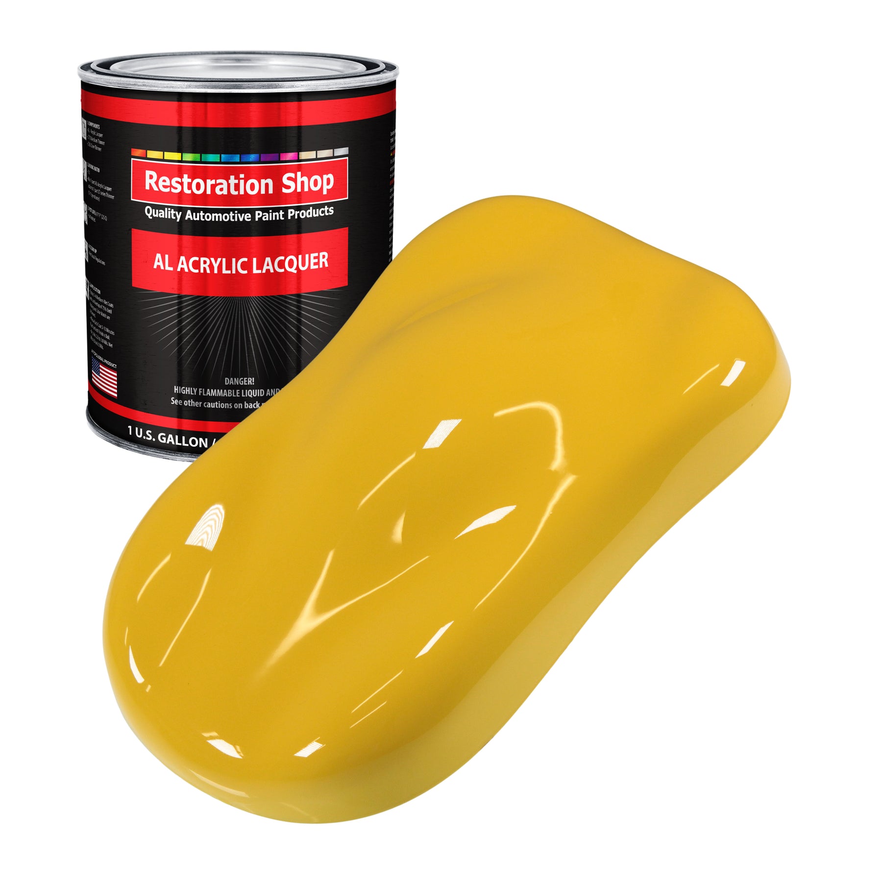 Restoration Shop - Canary Yellow Acrylic Lacquer Auto Paint - Gallon Paint Color Only - Professional Gloss