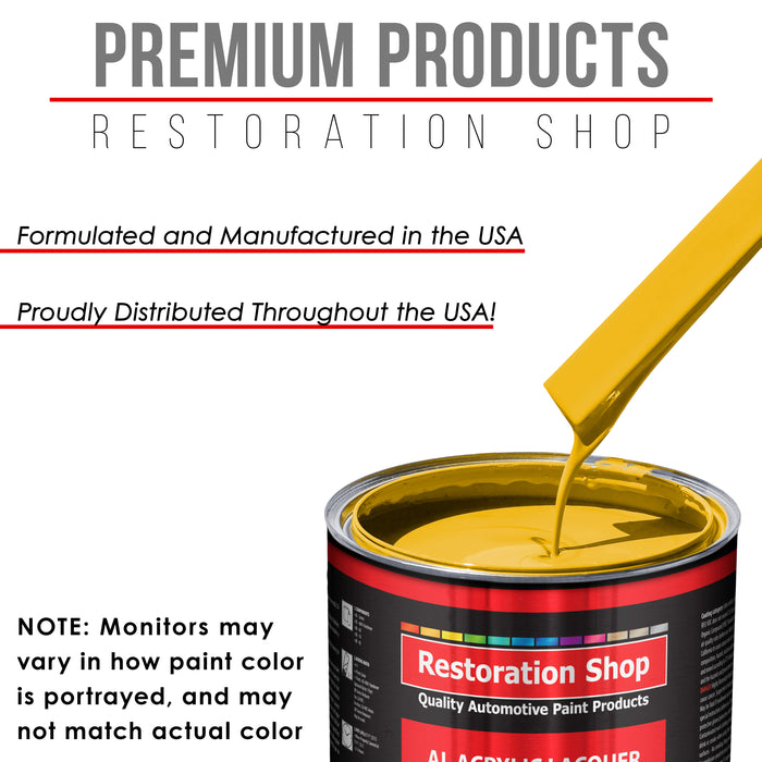 Indy Yellow - Acrylic Lacquer Auto Paint - Complete Gallon Paint Kit with Medium Thinner - Professional Automotive Car Truck Guitar Refinish Coating