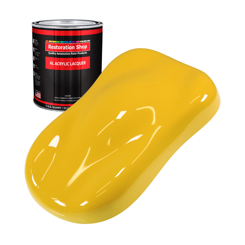 Indy Yellow - Acrylic Lacquer Auto Paint - Quart Paint Color Only - Professional Gloss Automotive, Car, Truck, Guitar & Furniture Refinish Coating