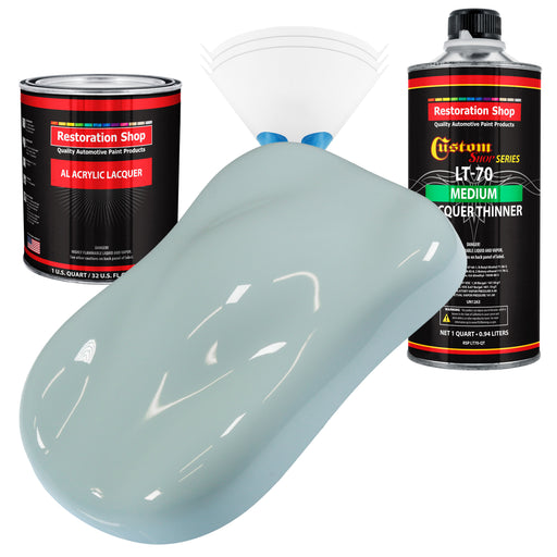 Diamond Blue - Acrylic Lacquer Auto Paint - Complete Quart Paint Kit with Medium Thinner - Professional Automotive Car Truck Guitar Refinish Coating