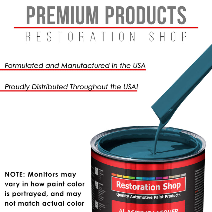 Medium Blue - Acrylic Lacquer Auto Paint - Complete Gallon Paint Kit with Slow Dry Thinner - Professional Automotive Car Truck Guitar Refinish Coating