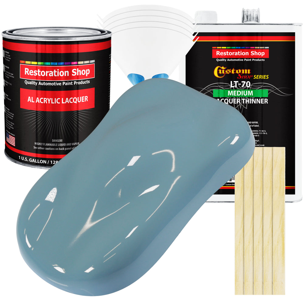 Glacier Blue - Acrylic Lacquer Auto Paint - Complete Gallon Paint Kit with Medium Thinner - Professional Automotive Car Truck Guitar Refinish Coating