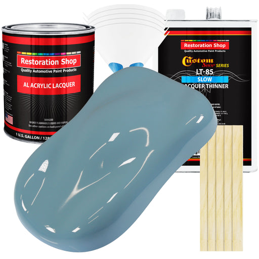 Glacier Blue - Acrylic Lacquer Auto Paint - Complete Gallon Paint Kit with Slow Dry Thinner - Professional Automotive Car Truck Refinish Coating