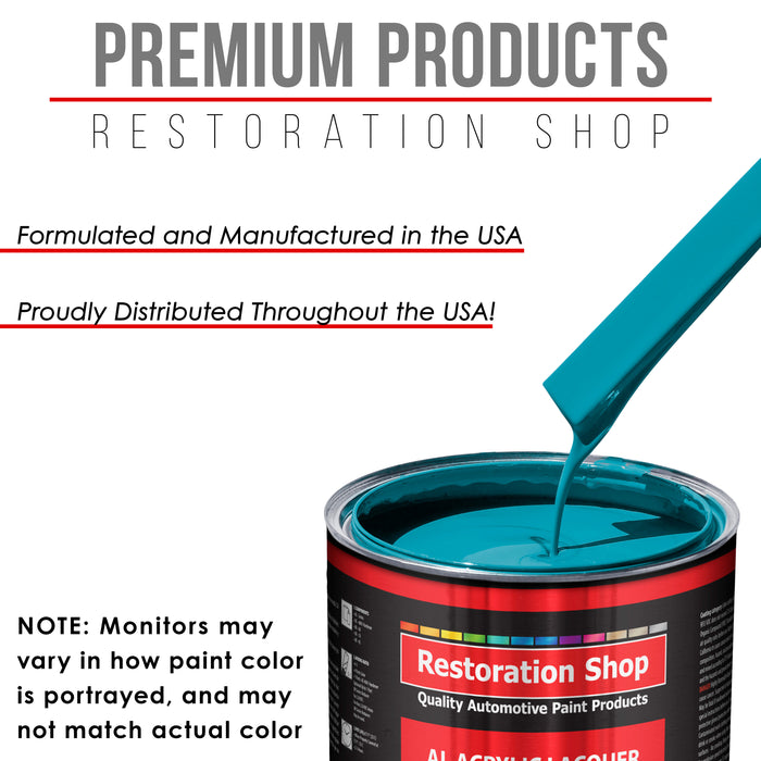 Petty Blue - Acrylic Lacquer Auto Paint - Complete Quart Paint Kit with Medium Thinner - Professional Automotive Car Truck Guitar Refinish Coating