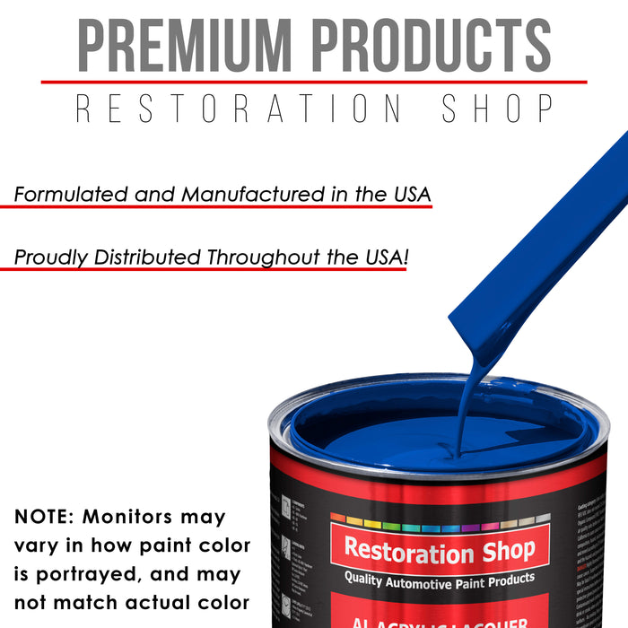 Reflex Blue - Acrylic Lacquer Auto Paint - Complete Gallon Paint Kit with Medium Thinner - Professional Automotive Car Truck Guitar Refinish Coating