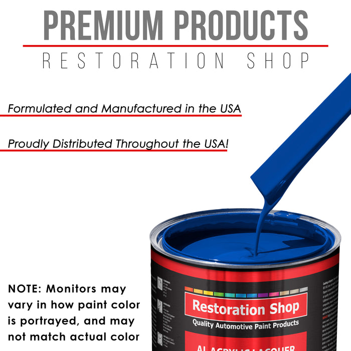 Reflex Blue - Acrylic Lacquer Auto Paint - Complete Quart Paint Kit with Medium Thinner - Professional Automotive Car Truck Guitar Refinish Coating