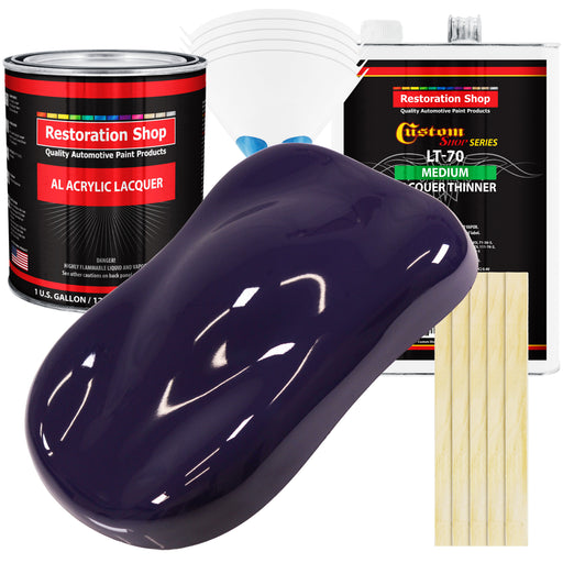 Majestic Purple - Acrylic Lacquer Auto Paint - Complete Gallon Paint Kit with Medium Thinner - Professional Automotive Car Truck Refinish Coating