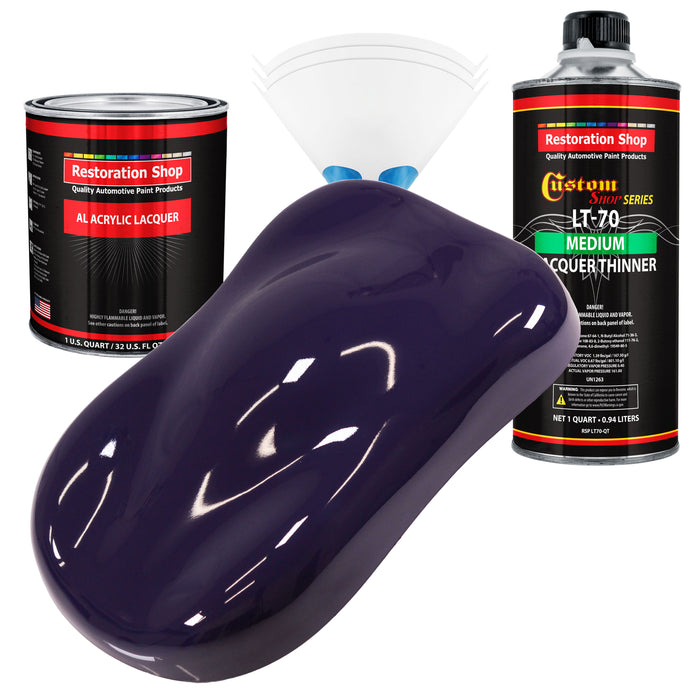 Majestic Purple - Acrylic Lacquer Auto Paint - Complete Quart Paint Kit with Medium Thinner - Professional Automotive Car Truck Refinish Coating