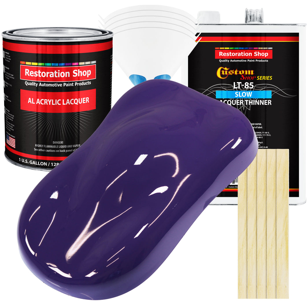 Mystical Purple - Acrylic Lacquer Auto Paint - Complete Gallon Paint Kit with Slow Dry Thinner - Professional Automotive Car Truck Refinish Coating