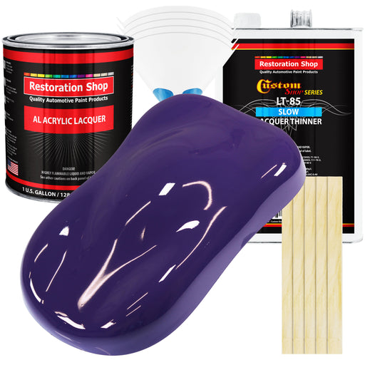 Mystical Purple - Acrylic Lacquer Auto Paint - Complete Gallon Paint Kit with Slow Dry Thinner - Professional Automotive Car Truck Refinish Coating