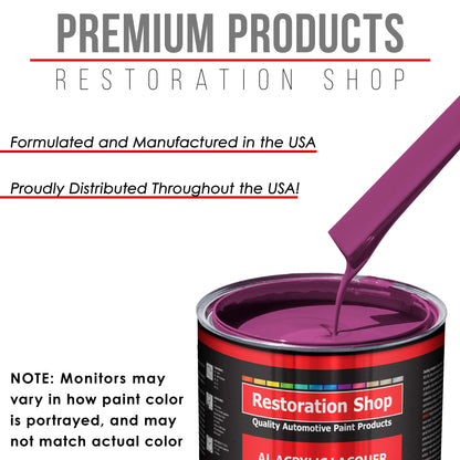 Magenta - Acrylic Lacquer Auto Paint - Complete Gallon Paint Kit with Slow Dry Thinner - Professional Automotive Car Truck Guitar Refinish Coating