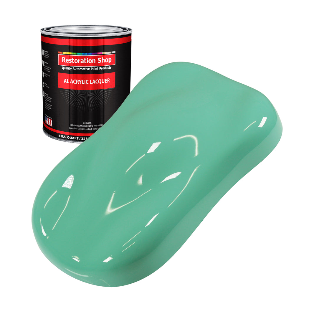 Light Aqua - Acrylic Lacquer Auto Paint - Quart Paint Color Only - Professional Gloss Automotive, Car, Truck, Guitar & Furniture Refinish Coating