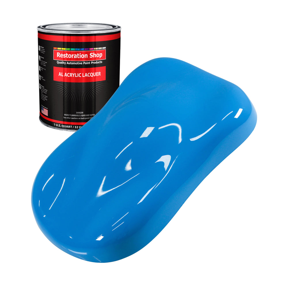 Grabber Blue - Acrylic Lacquer Auto Paint - Quart Paint Color Only - Professional Gloss Automotive, Car, Truck, Guitar & Furniture Refinish Coating