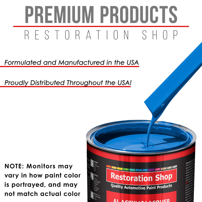 Coastal Highway Blue - Acrylic Lacquer Auto Paint - Complete Quart Paint Kit with Medium Thinner - Pro Automotive Car Truck Guitar Refinish Coating