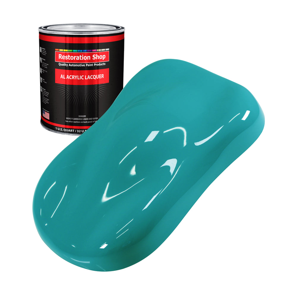 Bright Racing Aqua - Acrylic Lacquer Auto Paint - Quart Paint Color Only - Professional Gloss Automotive Car Truck Guitar Furniture - Refinish Coating